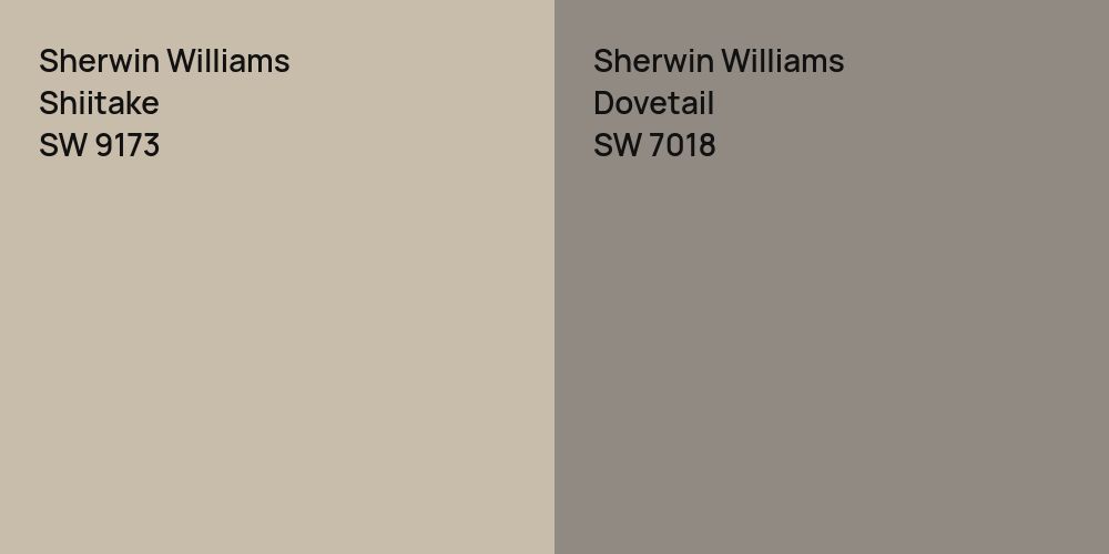 Sherwin Williams Shiitake vs. Sherwin Williams Dovetail