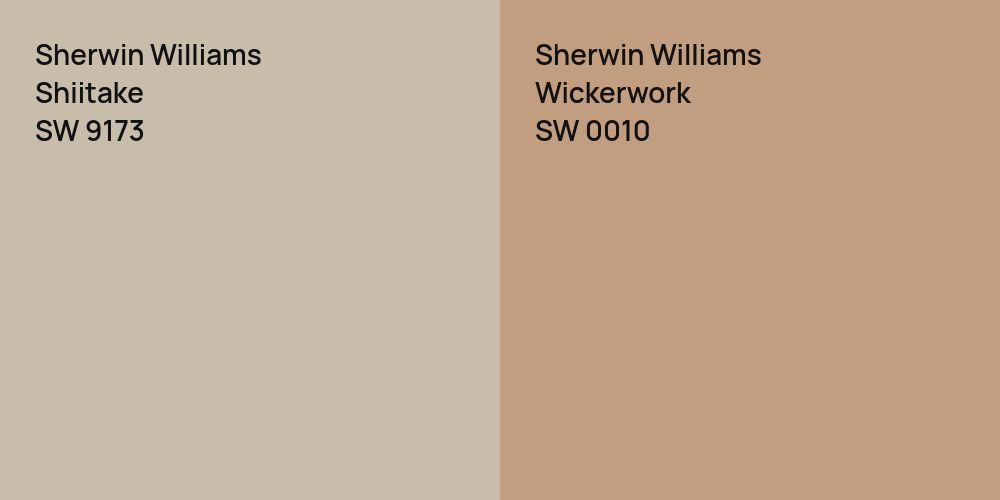 Sherwin Williams Shiitake vs. Sherwin Williams Wickerwork