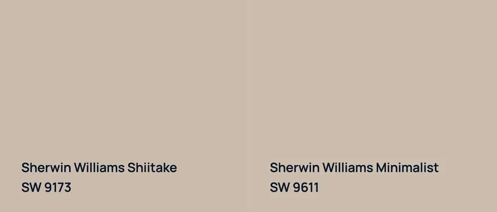 Sherwin Williams Shiitake SW 9173 vs Sherwin Williams Minimalist SW 9611