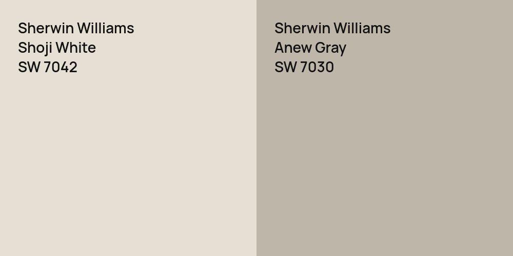 Sherwin Williams Shoji White vs. Sherwin Williams Anew Gray