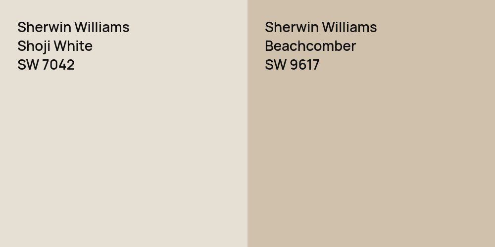 Sherwin Williams Shoji White vs. Sherwin Williams Beachcomber