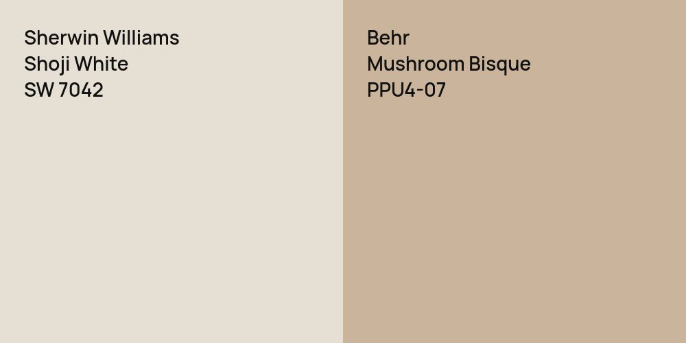 Sherwin Williams Shoji White vs. Behr Mushroom Bisque