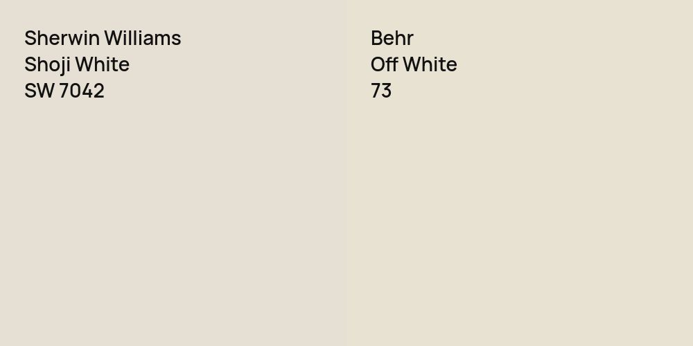 Sherwin Williams Shoji White vs. Behr Off White