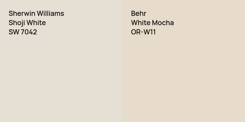 Sherwin Williams Shoji White vs. Behr White Mocha