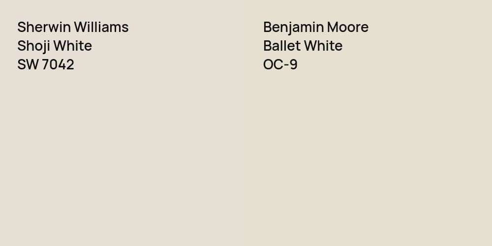 Sherwin Williams Shoji White vs. Benjamin Moore Ballet White