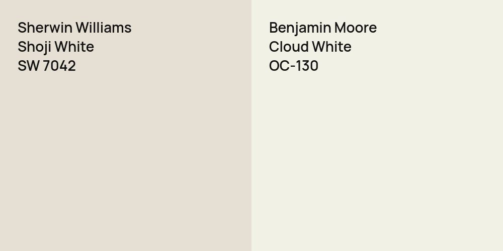 Sherwin Williams Shoji White vs. Benjamin Moore Cloud White