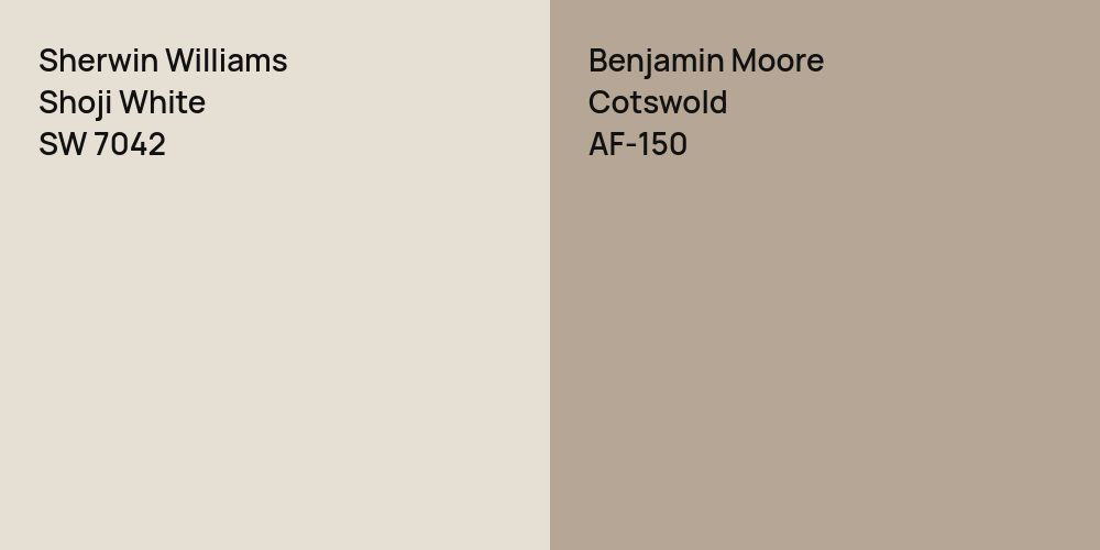 Sherwin Williams Shoji White vs. Benjamin Moore Cotswold