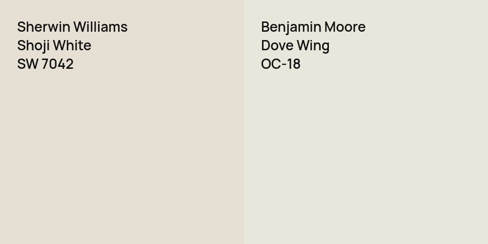 Sherwin Williams Shoji White vs. Benjamin Moore Dove Wing