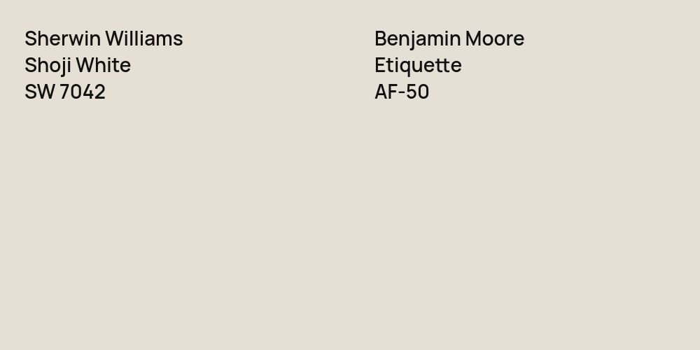 Sherwin Williams Shoji White vs. Benjamin Moore Etiquette