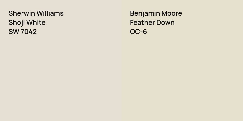 Sherwin Williams Shoji White vs. Benjamin Moore Feather Down