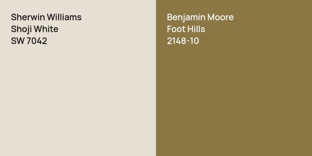 Sherwin Williams Shoji White vs. Benjamin Moore Foot Hills