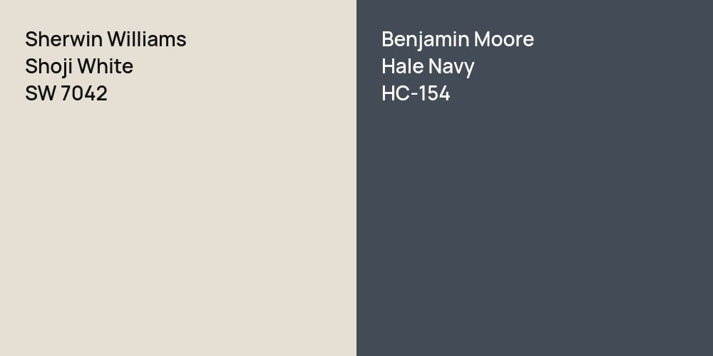 Sherwin Williams Shoji White vs. Benjamin Moore Hale Navy