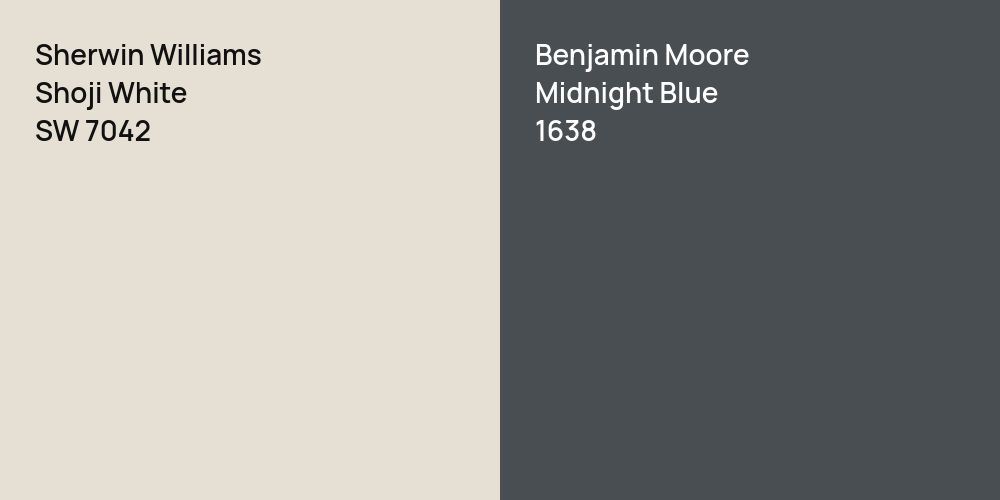 Sherwin Williams Shoji White vs. Benjamin Moore Midnight Blue