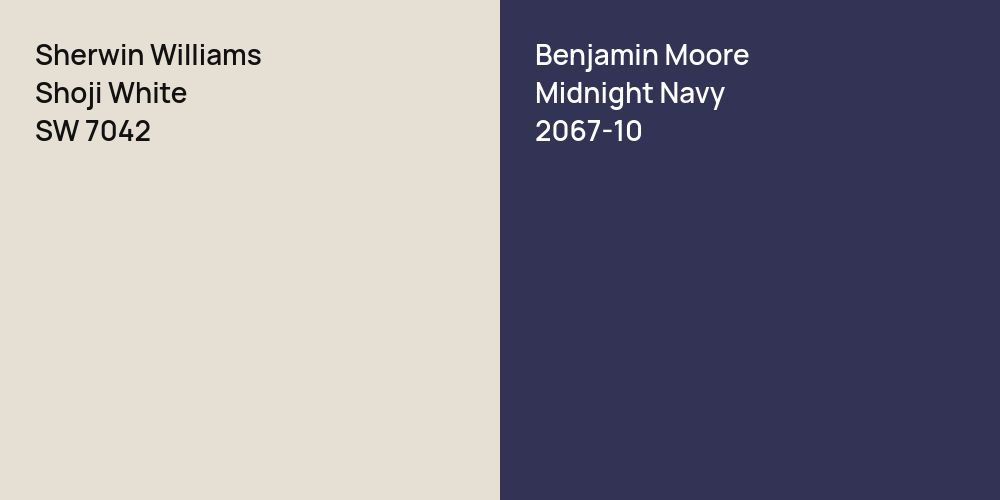 Sherwin Williams Shoji White vs. Benjamin Moore Midnight Navy