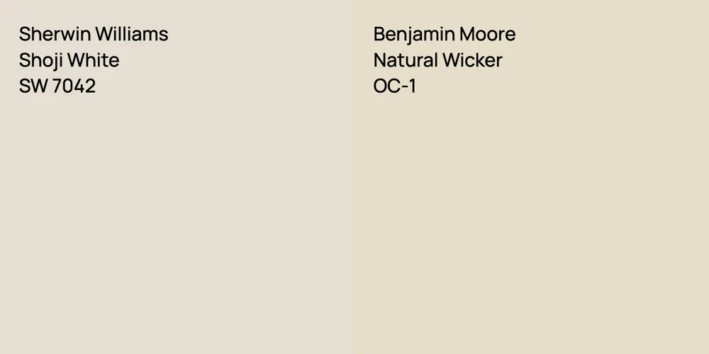 Sherwin Williams Shoji White vs. Benjamin Moore Natural Wicker