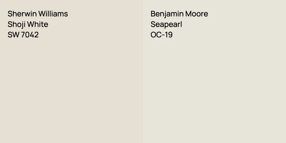 Sherwin Williams Shoji White vs. Benjamin Moore Seapearl