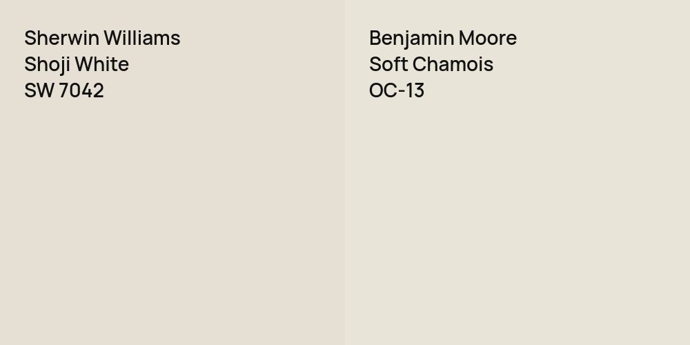 Sherwin Williams Shoji White vs. Benjamin Moore Soft Chamois