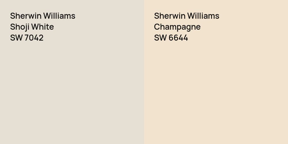 Sherwin Williams Shoji White vs. Sherwin Williams Champagne