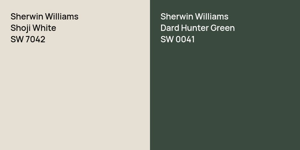 Sherwin Williams Shoji White vs. Sherwin Williams Dard Hunter Green