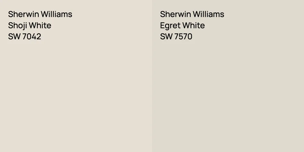 Sherwin Williams Shoji White vs. Sherwin Williams Egret White