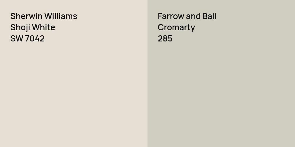 Sherwin Williams Shoji White vs. Farrow and Ball Cromarty