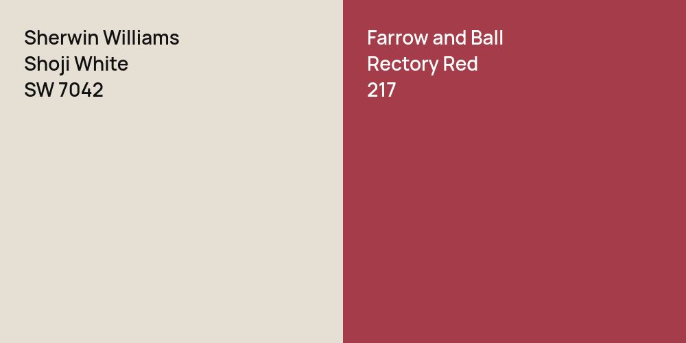 Sherwin Williams Shoji White vs. Farrow and Ball Rectory Red