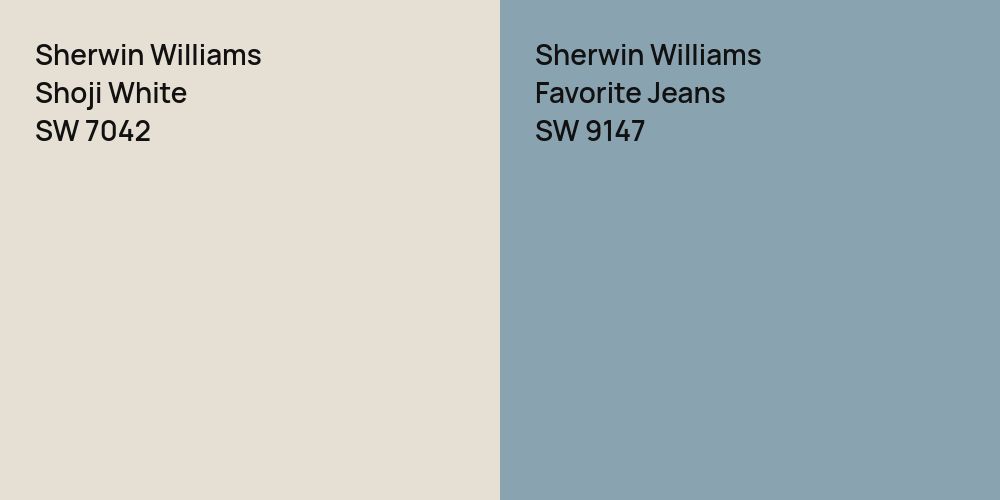 Sherwin Williams Shoji White vs. Sherwin Williams Favorite Jeans