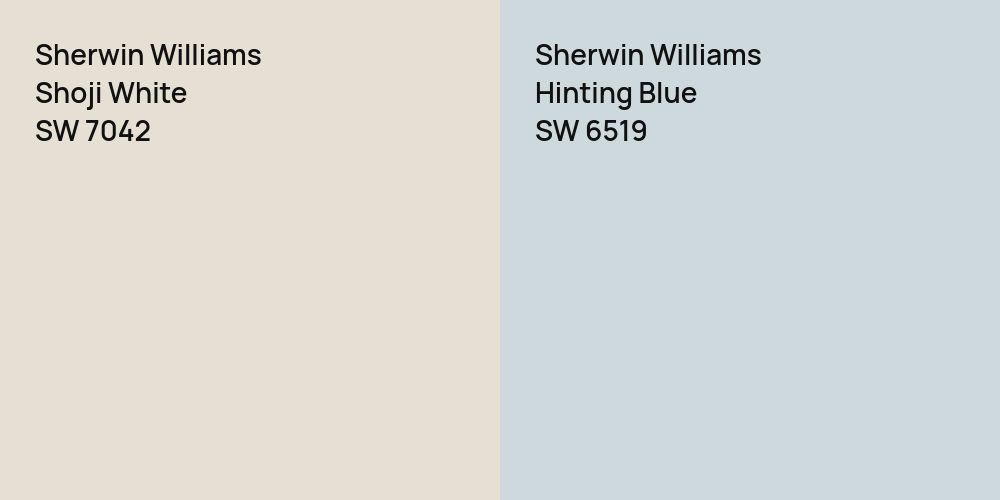 Sherwin Williams Shoji White vs. Sherwin Williams Hinting Blue