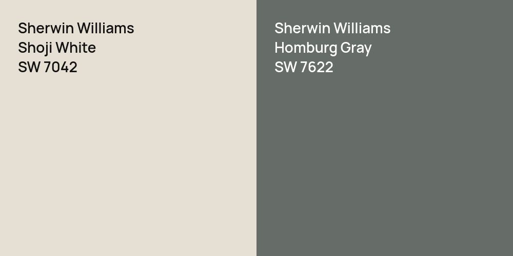 Sherwin Williams Shoji White vs. Sherwin Williams Homburg Gray