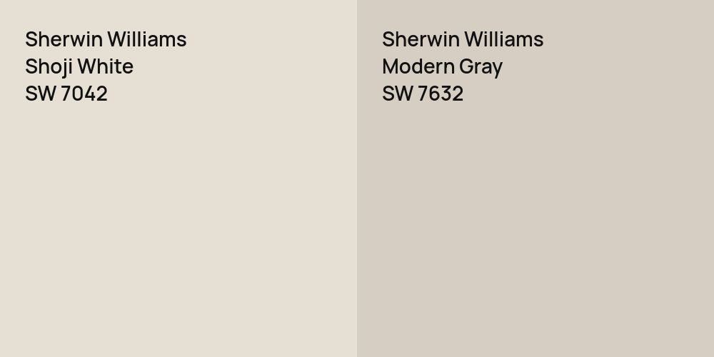 Sherwin Williams Shoji White vs. Sherwin Williams Modern Gray