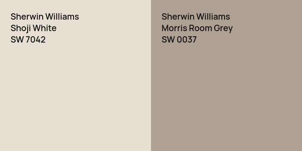 Sherwin Williams Shoji White vs. Sherwin Williams Morris Room Grey