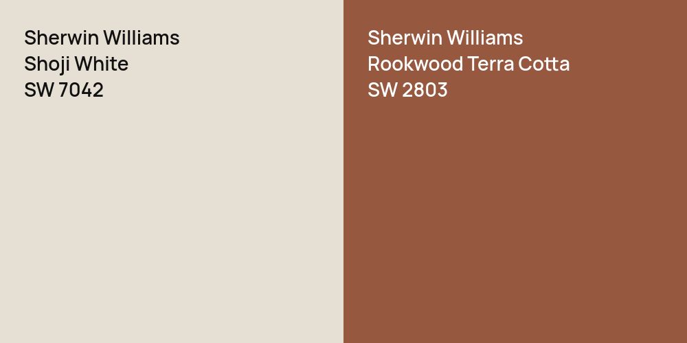 Sherwin Williams Shoji White vs. Sherwin Williams Rookwood Terra Cotta