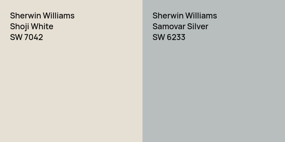 Sherwin Williams Shoji White vs. Sherwin Williams Samovar Silver