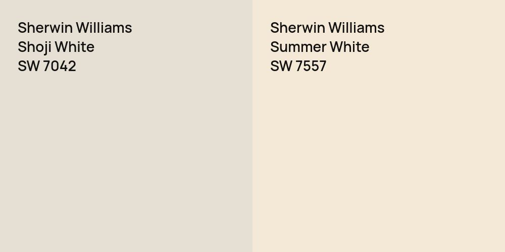 Sherwin Williams Shoji White vs. Sherwin Williams Summer White