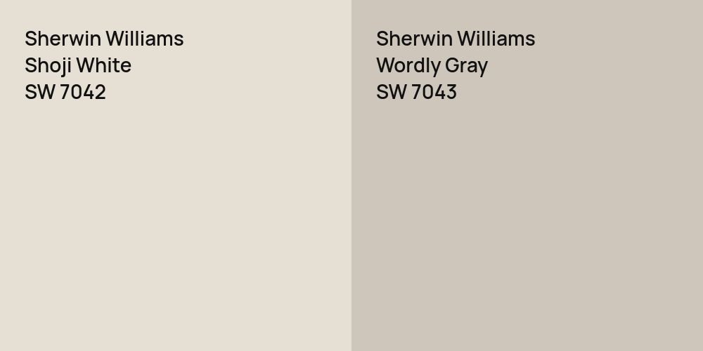 Sherwin Williams Shoji White vs. Sherwin Williams Wordly Gray