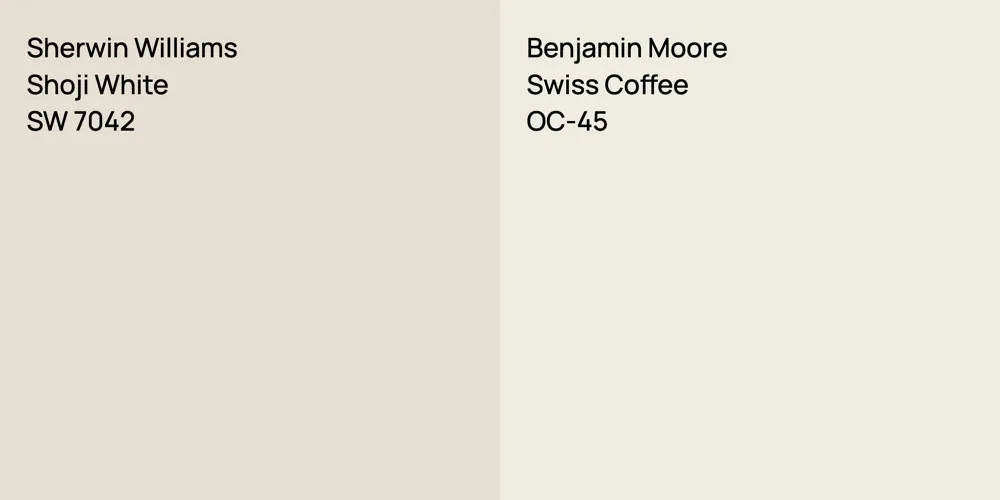 Sherwin Williams Shoji White vs. Benjamin Moore Swiss Coffee