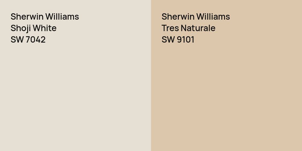 Sherwin Williams Shoji White vs. Sherwin Williams Tres Naturale