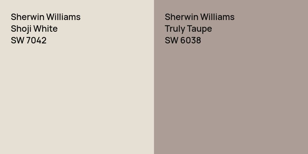 Sherwin Williams Shoji White vs. Sherwin Williams Truly Taupe