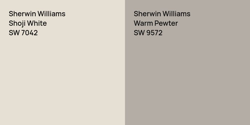 Sherwin Williams Shoji White vs. Sherwin Williams Warm Pewter