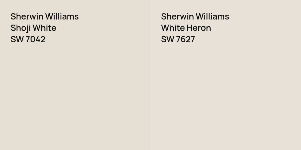 Sherwin Williams Shoji White vs. Sherwin Williams White Heron