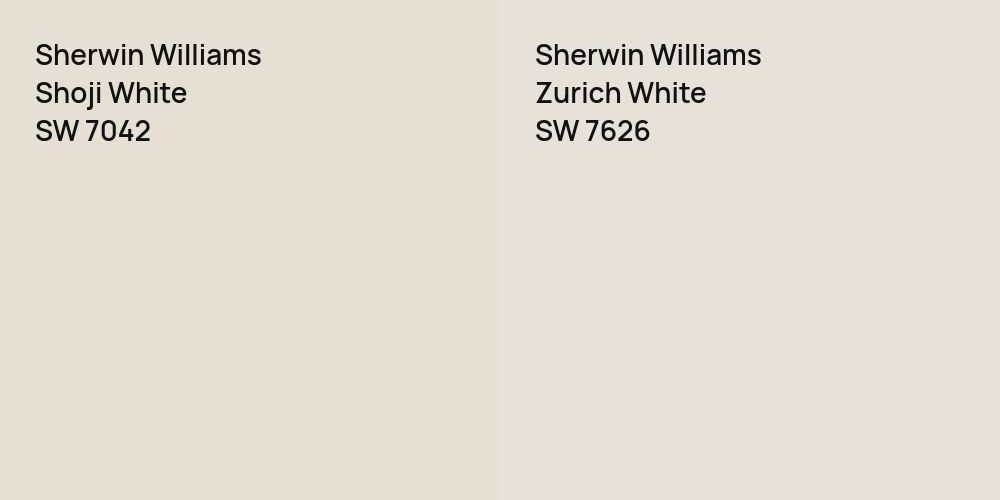 Sherwin Williams Shoji White vs. Sherwin Williams Zurich White