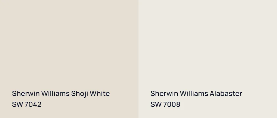 Sherwin Williams Shoji White SW 7042 vs Sherwin Williams Alabaster SW 7008