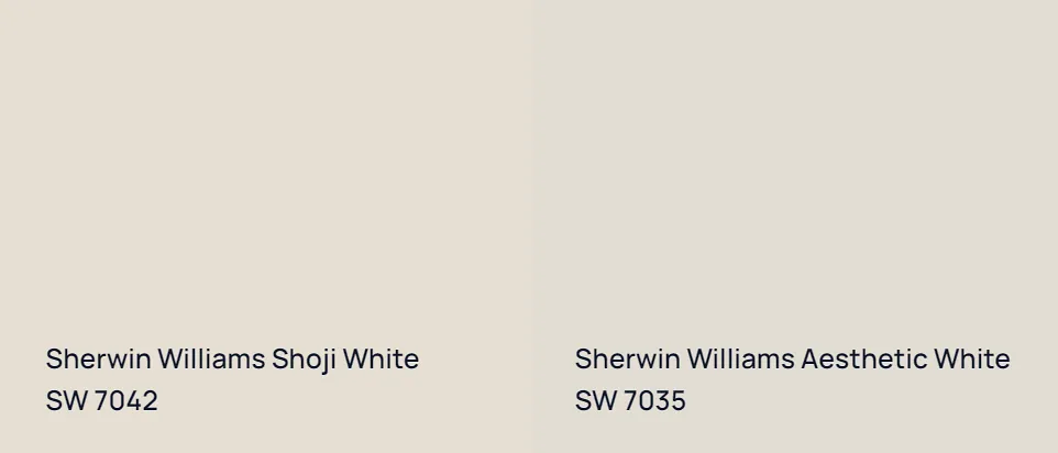 Sherwin Williams Shoji White SW 7042 vs Sherwin Williams Aesthetic White SW 7035
