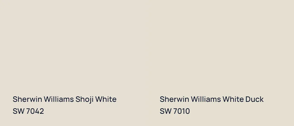 Sherwin Williams Shoji White SW 7042 vs Sherwin Williams White Duck SW 7010