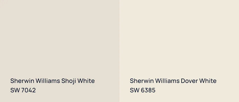 Sherwin Williams Shoji White SW 7042 vs Sherwin Williams Dover White SW 6385