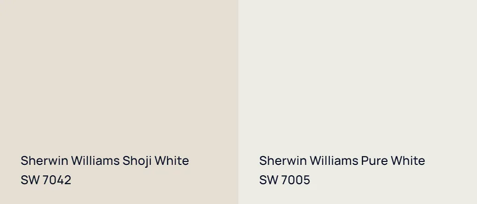 Sherwin Williams Shoji White SW 7042 vs Sherwin Williams Pure White SW 7005