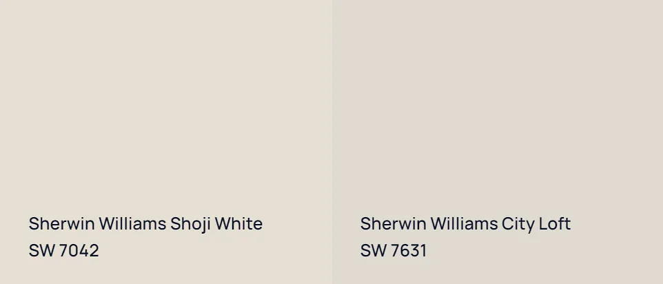 Sherwin Williams Shoji White SW 7042 vs Sherwin Williams City Loft SW 7631