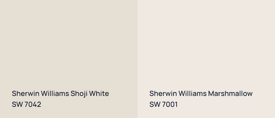 Sherwin Williams Shoji White SW 7042 vs Sherwin Williams Marshmallow SW 7001
