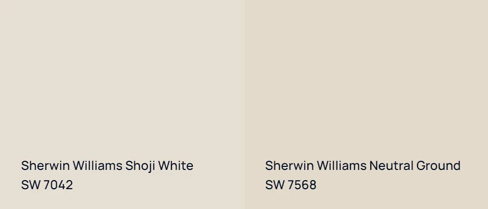 Sherwin Williams Shoji White SW 7042 vs Sherwin Williams Neutral Ground SW 7568