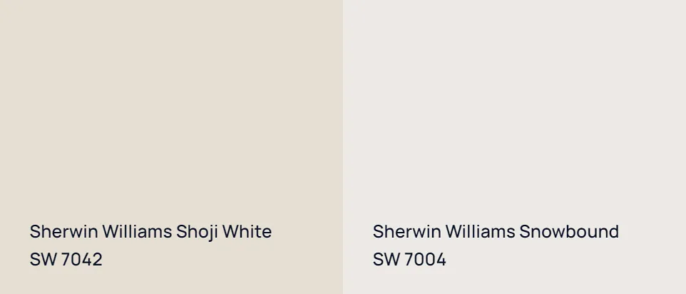 Sherwin Williams Shoji White SW 7042 vs Sherwin Williams Snowbound SW 7004
